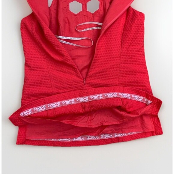 Lilly Pulitzer Annabelle Halter Top island coral red orange Size 4 Small - Picture 5 of 7